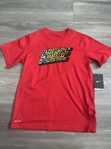 Nike Boys Active Dri Fit Tee Size M Youth Red Polyester - Picture 1 of 4