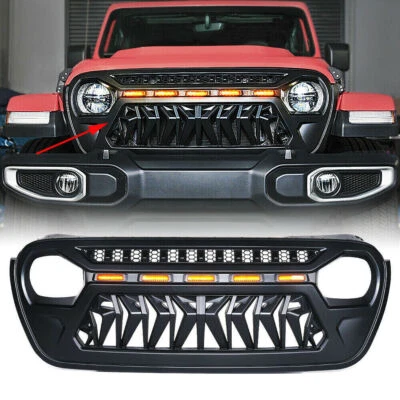 Front Bumper Upper Center Grille Mod B Style For 2018-2023 Jeep Wrangler JL SUV - Image 1 of 4