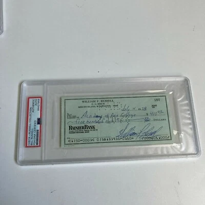 Bill Russell Signed Autographed Bank Check PSA DNA Boston Celtics HOF Legend - Image 1 of 3