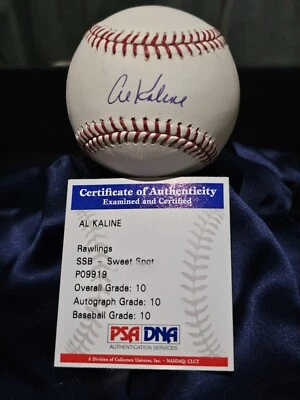 DETROIT TIGERS  PSA-10  AL KALINE -  NICK NAME "MR TIGER"  PSA 10 / DNA /COA - Image 1 of 2