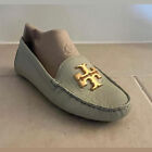 TORY BURCH ~ Pebbled Leather Rolled Brass EVERLY Driver Loafer Shoe Sz 8.5 M