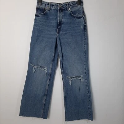 Zara Distressed High-Rise Denim Jeans Womens Size 6 (27x29) 100% Cotton - Image 1 of 4