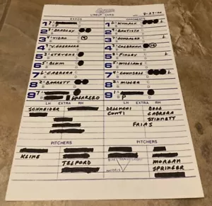 8-29-00 Montreal Expos vs. Arizona Diamondbacks Dugout Lineup Card + Bonus Card - Picture 1 of 3