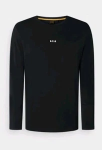 HUGO BOSS Orange Long Sleeve Top T-shirt Black 100% Genuine RRP £59 Size XL  - Picture 1 of 7