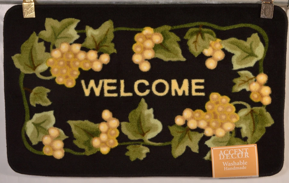 NOURISON UVAS BIENVENIDA ACENTO DECORACIÓN COCINA O ALFOMBRILLA PUERTA 18"X30" 100% LAVABLE Foto 1 de 1