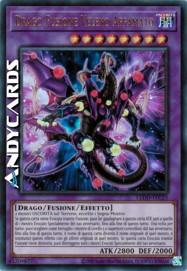 DRAGO FUSIONE VELENO AFFAMATO • Ultra R • LEDD ITC25 • Unl • Yugioh! • ANDYCARDS - Immagine 1 di 1
