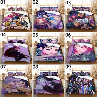 FANTASTIC QUILT Duvet Quilt Cover Set KPop Demon Hunters Single Double King Super King Size Bed