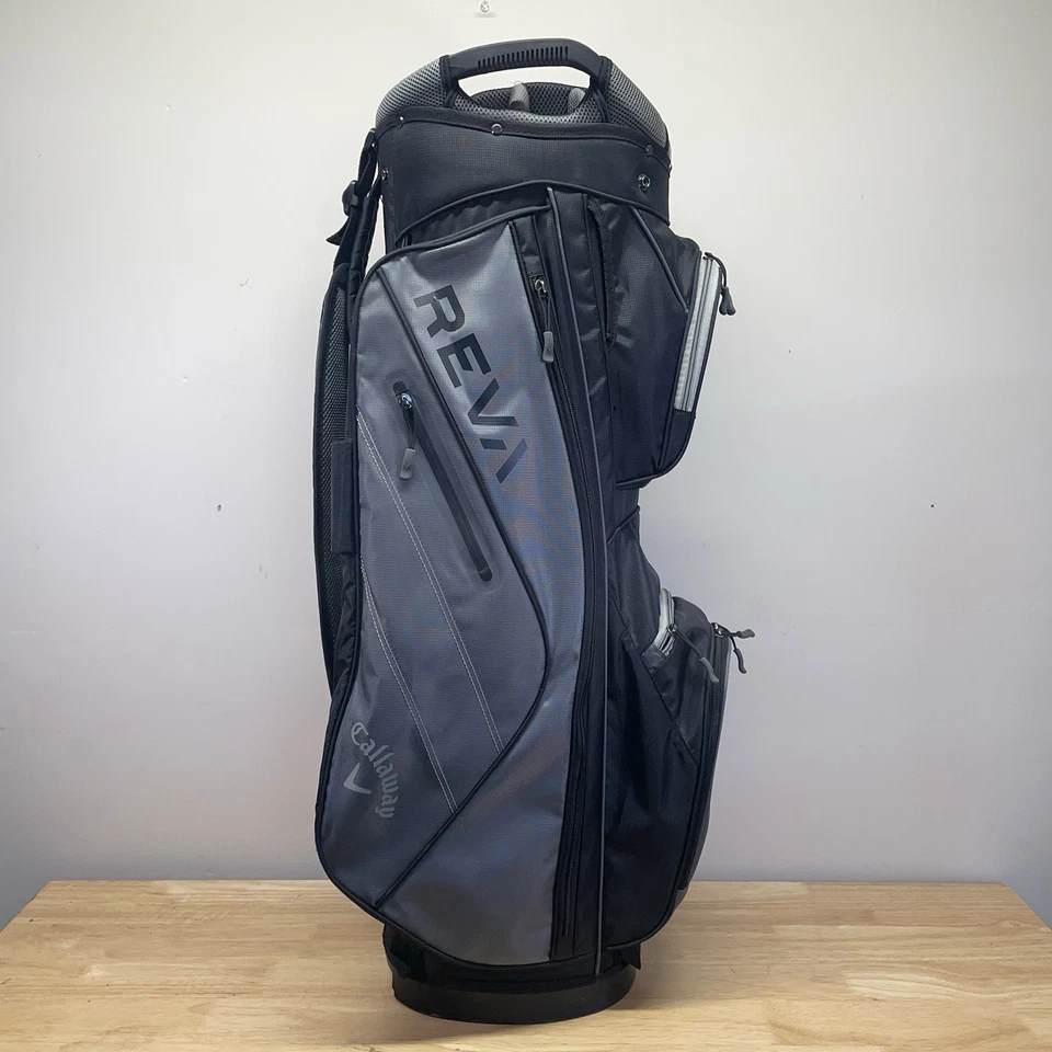 Bolsa de golf para mujer Callaway Reva Lite gris negra con correa divisoria de 14 vías Foto 1 de 4