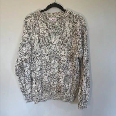 Pullover de algodón Orvis años 90 de colección L o XL suéter de abuelo grueso trenzado tejido Foto 1 de 4