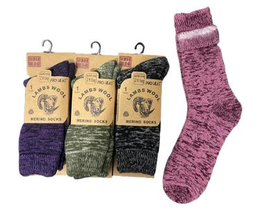 Damas Lana de Cordero Merino Calcetines 2.4 Tog Térmicos PRO HEAT Calcetines Surtidos Reino Unido 4-8 Foto 1 de 4