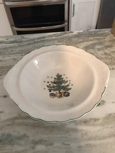 Nikko Happy Holidays Weihnachten runde Gemüseschüssel 11" blauer Stempel - Bild 1 von 5