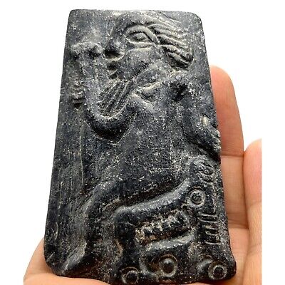 Ancient Rare King Carved Engraved Near Eastern Stone Relief • 85£