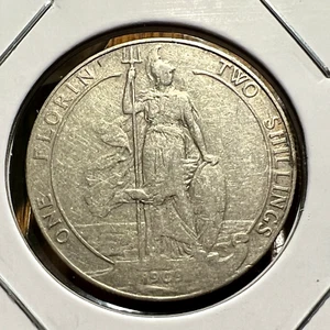 1909 GREAT BRITAIN SILVER FLORIN SCARCE COIN - Picture 1 of 2