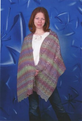 Jojoland Knitting Pattern - Ripple Shawl by Lijuan Jing - Easy+ - Image 1 of 3