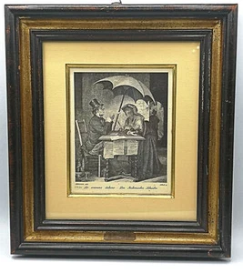 Caligrafía certificada para grabado en cobre de J. Niedermann, marco de madera, 34x37 cm - Imagen 1 de 6