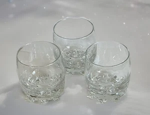 3 Vtg Grown Royal Italy Crystal Etched Low Ball Rocks Heavy Bottom Whiskey Glass - Picture 1 of 10