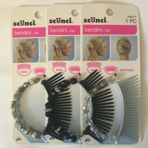 Pinza de pelo decorativa Three Scunci Bendini ovalada deslizable y a presión - Imagen 1 de 2