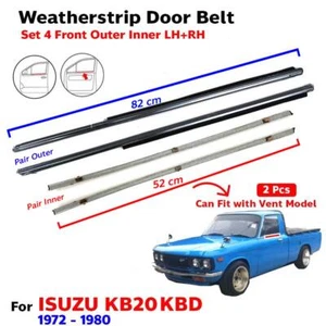Weatherstrip Door Beltline Seal w Vent Out+In Fits Isuzu KB20 KBD 1972-80 4 PCS - Imagen 1 de 7