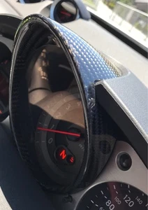 CARBON FIBER FRONT CENTER CLUSTER SPEED GAUGE RING COVER FOR NISSAN 370Z - Picture 1 of 10