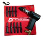 AIRCRAFT TOOLS 3X PNEUMATIC / AIR RIVET GUN WITH .401" 9PC SNAP SET  IN POUCH