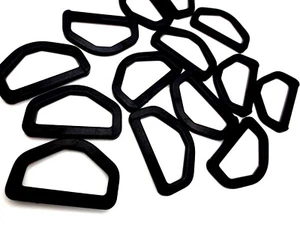 1 1/2" 38mm Wide Strap Fit Webbing D-Ring DURABLE Plastic Black D-Ring For Pack - Picture 1 of 11