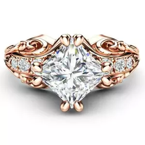 Elegant Rose Gold Filled Rings for Women Jewelry Cubic Zirconia Size 6-10 - Picture 1 of 6