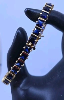 Pulseira de safira azul Technibond CZ. 7 polegadas. - Imagem 1 de 4