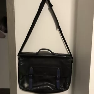 Ted BakerLondon BLACK Leather Messenger Satchel Bag - Picture 1 of 6
