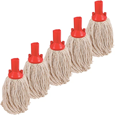 IDEAL 365 Cordel Exel rojo de alta calidad resistente a la abrasión - Paquete económico de 5 cabezales de fregona