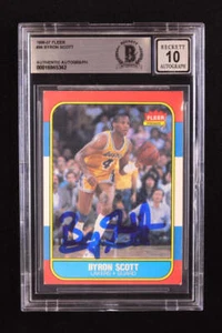 Byron Scott Signed 1986-87 Fleer #99 RC (BGS | Autograph Grade 10) - Picture 1 of 2