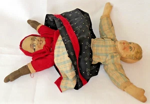 ANTIGUA Muñeca de tela Bruckner Folk Art Topsy Turvy, 12 pulgadas de largo - Imagen 1 de 6