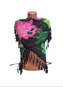Desigual Mujer Bufanda Chal Talla 65/42/29 Pulgadas Multicolor Floral Triángulo - Imagen 1 de 14