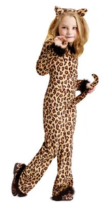 Pretty Leopard Child Girls Costume Cat Print Jumpsuit Halloween Funworld - Picture 1 of 1
