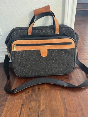 Bolso Mensajero Hartmann Equipaje Tweed Cuero Fin de Semana 3 Compartimentos Foto 1 de 4