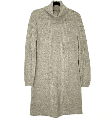 Nina Leonard 连衣裙女式中号羊羔毛安哥拉罗纹领毛衣工作核心无 — 第 1/4 张图片