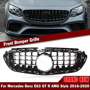 Front Bumper Grille Grill For E63 W213 GT R style 2016-2019 2020 Black - Picture 1 of 5