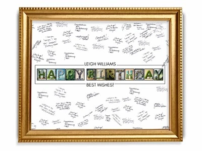 Golf Themed Birthday Guestbook, Birthday Party Signature Poster, Personalized - Image 1 of 4