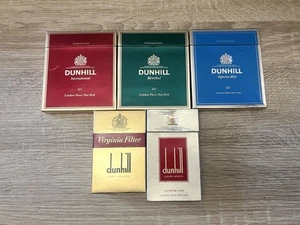 Rare Vintage 5x DUNHILL International Cigarette Packets Empty Bundle Joblot - Picture 1 of 14