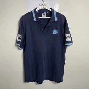 Canterbury Waratahs Polo Shirt Mens Large Blue Cotton Short Sleeve - Picture 1 of 14