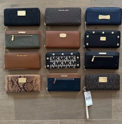 Lot of 12 MICHAEL KORS MK Wallets Wristlets Purses (Read) - Image 1 of 4