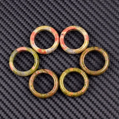 Anillo de piedras preciosas naturales de unakita 20 piezas anillos hágalo usted mismo joyería 6 mm al por mayor Foto 1 de 4