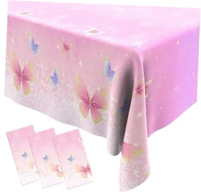 Toalha de mesa borboleta 3 peças plástico pastel borboleta, pacote com 3 - Imagem 1 de 4