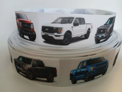 Grosgrain Ribbon Ford Trucks 4x4 Wheel Drive Vehicle F150 F250 F350, 1 Inch - Image 1 of 2