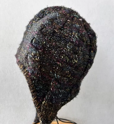 Columbia Beanie Hat Cap Tassels Colorful Black Women’s Ski Wear Fleece Lined - Image 1 of 4