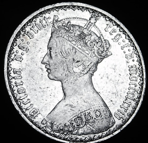 Great Britain: 1874 Florin  Very Fine Semi-key Better Date  A1-23-243