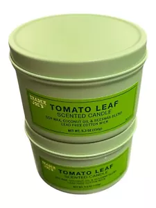 2 Pack Trader Joe's Tomato Leaf Scented Candle 5.3 oz Soy Wax Blend Spring NEW - Picture 1 of 3