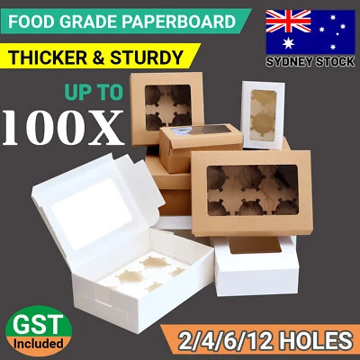 Cupcake Box 2/4/6/12 Holes Window Face Muffin Wedding Party Gift Cup Cake Boxes - image 1 of 4