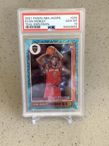 2021-22 Panini Hoops Evan Mobley #234 TEAL EXPLOSION ROOKIE RC PSA 10 - Picture 1 of 1