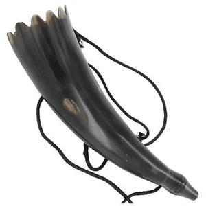 Cuerno soplador de guerra vikinga toro medieval real cuerno sonoro ganado nórdico juegos con disfraces - Imagen 1 de 6