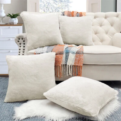 Funda de almohada mullida de felpa de piel sintética funda de cojín para sofá silla súper suave 20 Foto 1 de 4